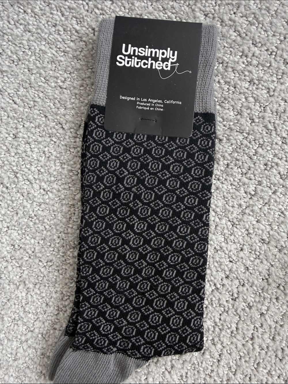 Men's Black and Gray Dress Socks